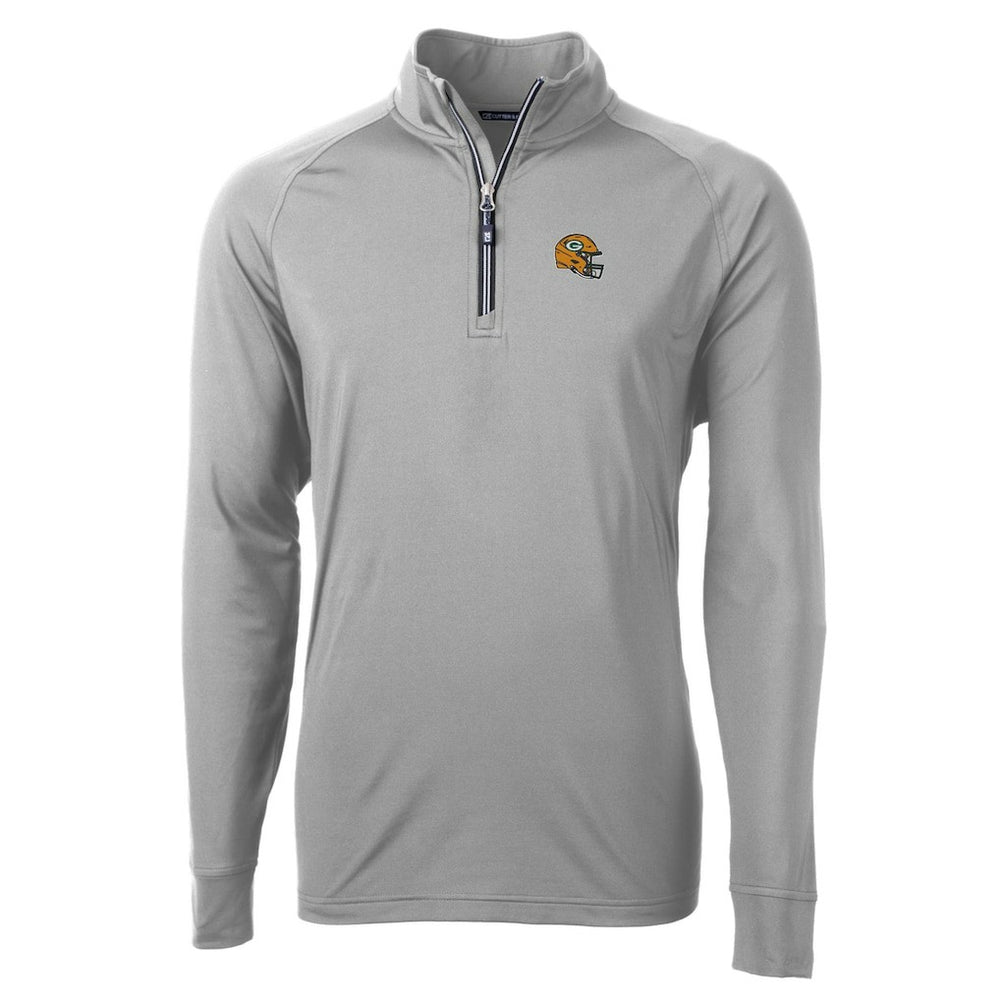 Green Bay Packers  Cutter & Buck Helmet Adapt Eco Knit Stretch Recycled Quarter-Zip Pullover Top