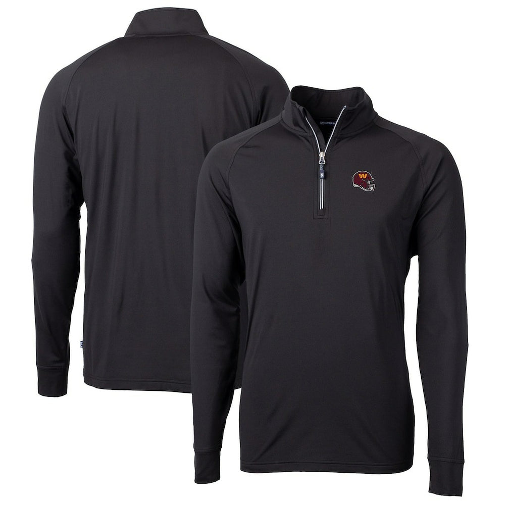 Washington Commanders  Cutter & Buck Helmet Adapt Eco Knit Stretch Recycled Quarter-Zip Pullover Top