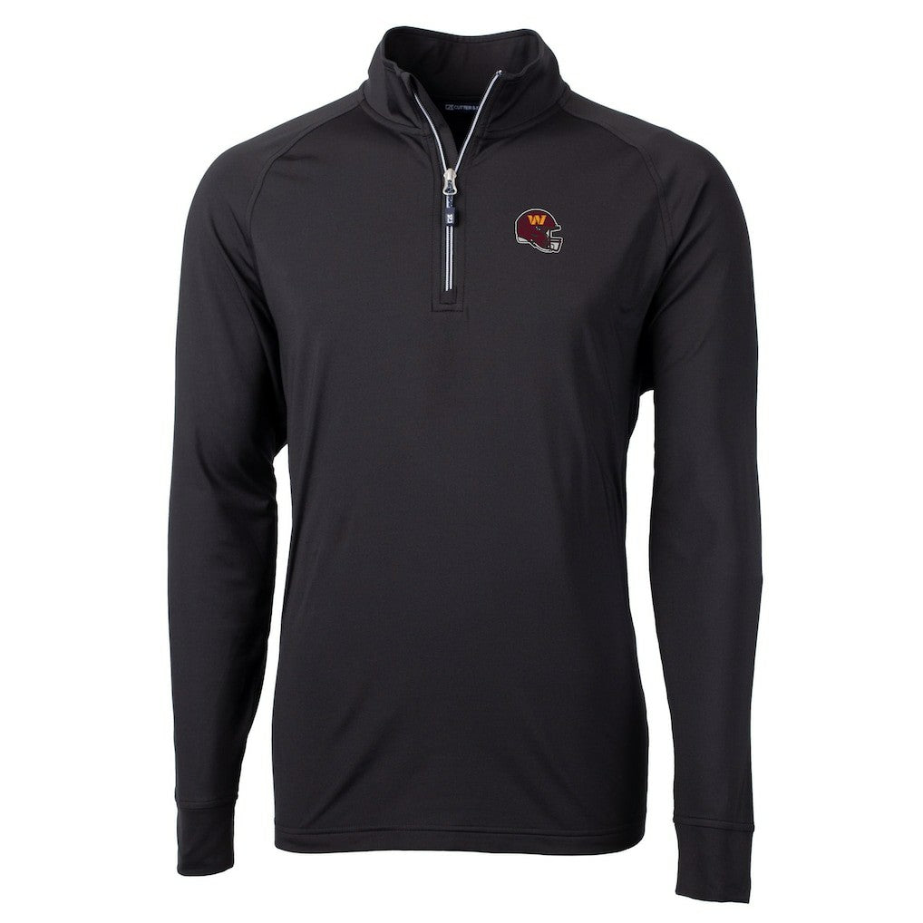 Washington Commanders  Cutter & Buck Helmet Adapt Eco Knit Stretch Recycled Quarter-Zip Pullover Top