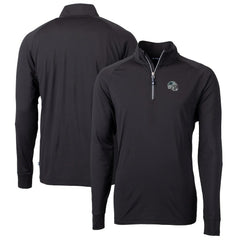 Carolina Panthers  Cutter & Buck Helmet Adapt Eco Knit Stretch Recycled Quarter-Zip Pullover Top