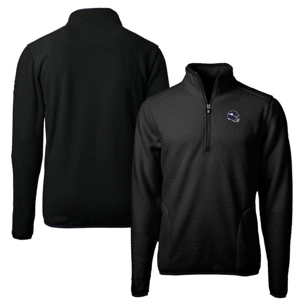 Minnesota Vikings  Cutter & Buck Helmet Cascade Eco Sherpa Fleece Quarter-Zip Pullover Jacket