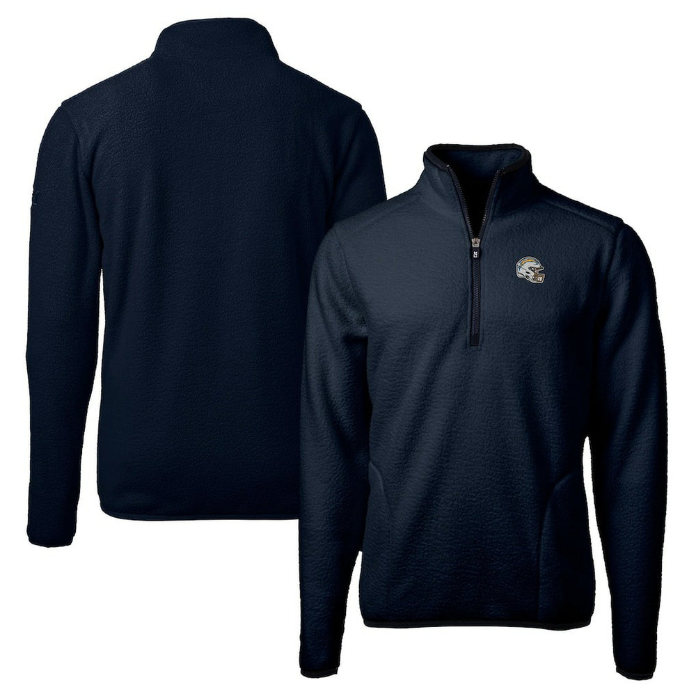 Los Angeles Chargers  Cutter & Buck Helmet Cascade Eco Sherpa Fleece Quarter-Zip Pullover Jacket