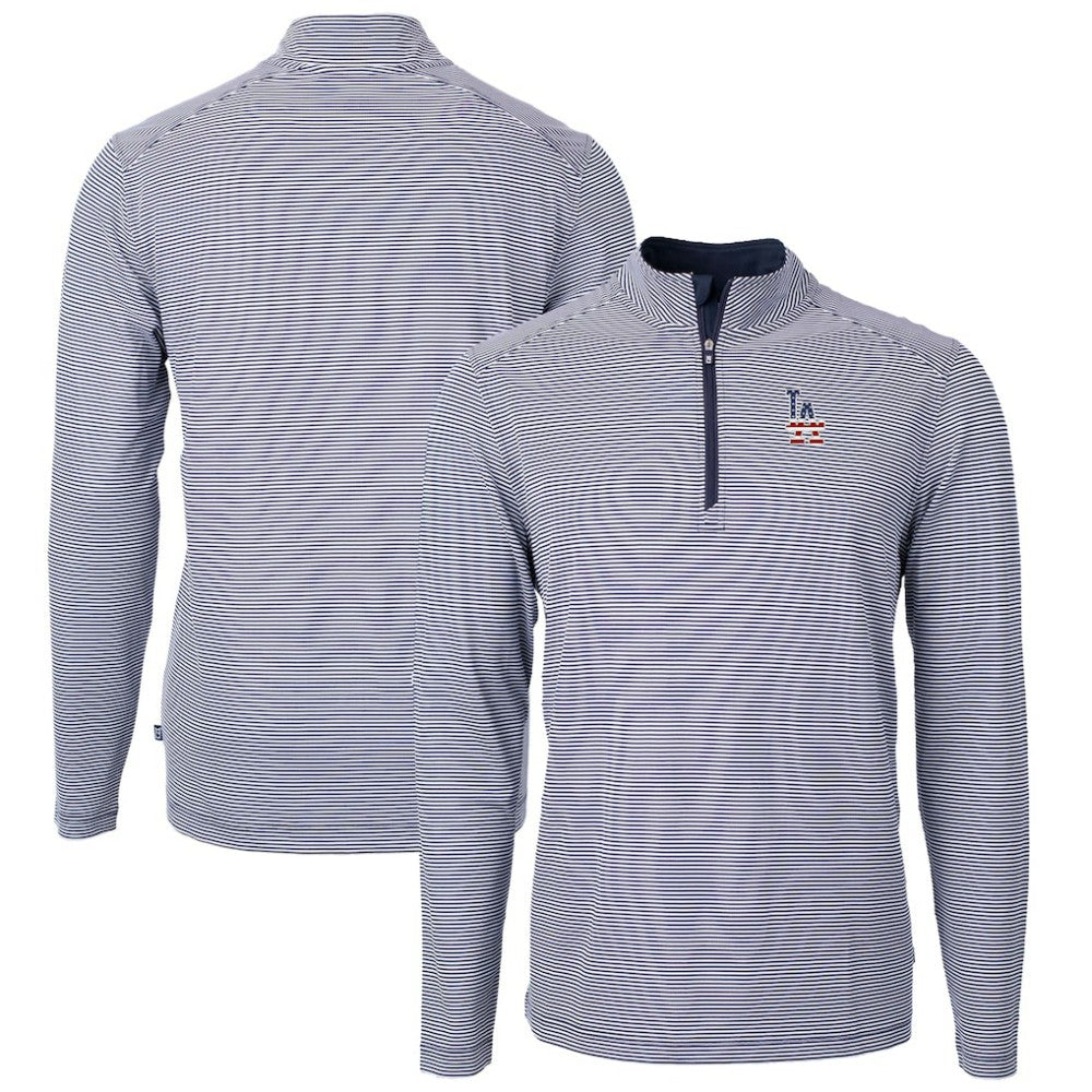 Los Angeles Dodgers Cutter & Buck Americana Logo Big & Tall Virtue Eco Pique Recycled Quarter-Zip Pullover Top | MLB Shop