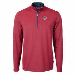Milwaukee Brewers Cutter & Buck Americana Logo Big & Tall Virtue Eco Pique Recycled Quarter-Zip Pullover Top | MLB Discount