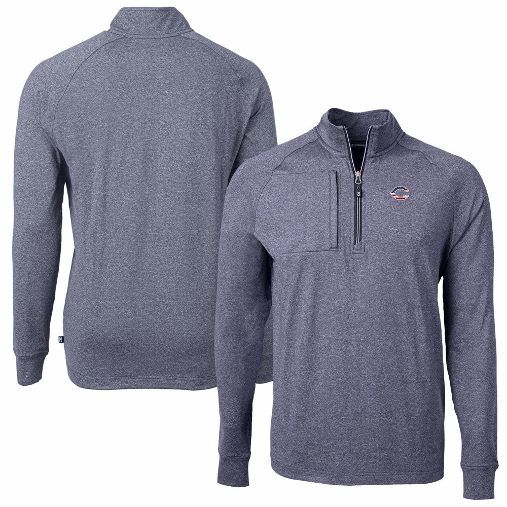 Cincinnati Reds Cutter & Buck Americana Logo Big & Tall Adapt Eco Knit Stretch Recycled Quarter-Zip Pullover Top | MLB New