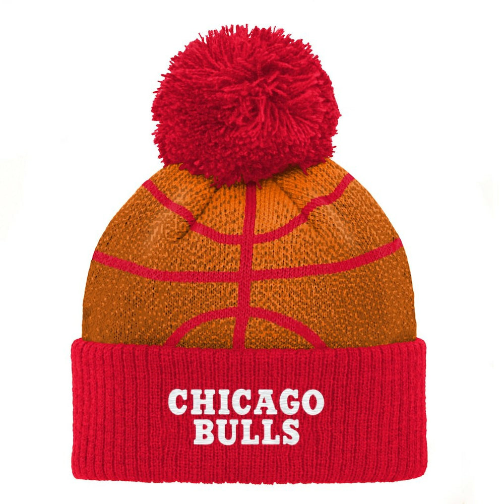 Chicago Bulls Preschool Basketball Head Cuffed Knit Hat with Pom Online