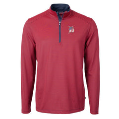 Detroit Tigers Cutter & Buck Americana Logo Virtue Eco Pique Stripe Recycled Quarter-Zip Pullover Top | MLB On Sale
