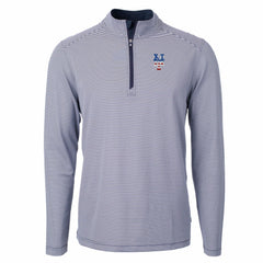 New York Mets Cutter & Buck Americana Logo Virtue Eco Pique Stripe Recycled Quarter-Zip Pullover Top | MLB Discount