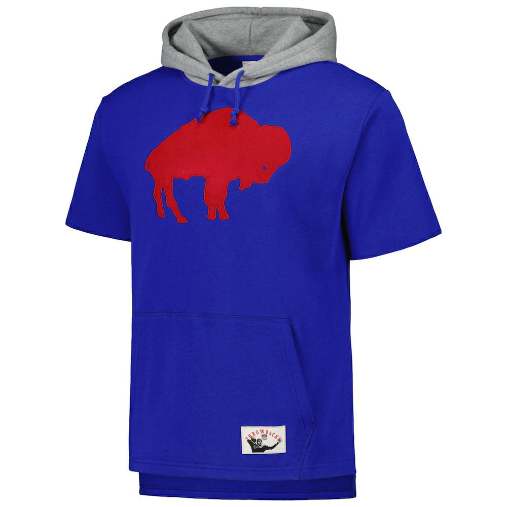 Buffalo Bills Mitchell & Ness Postgame Short Sleeve Hoodie