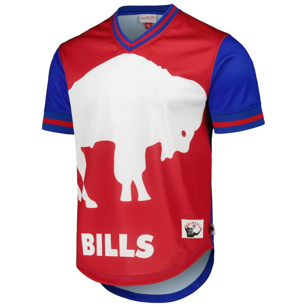 Buffalo Bills Mitchell & Ness Jumbotron 3.0 Mesh V-Neck T-Shirt
