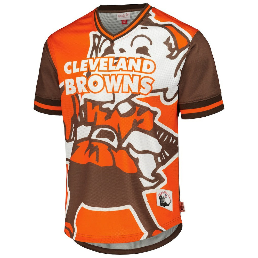 Cleveland Browns Mitchell & Ness Jumbotron 3.0 Mesh V-Neck T-Shirt