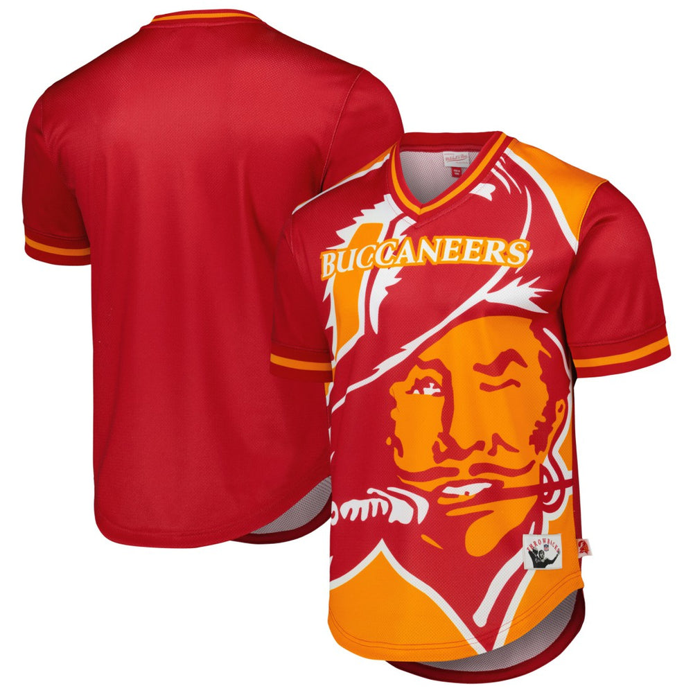 Tampa Bay Buccaneers Mitchell & Ness Jumbotron 3.0 Mesh V-Neck T-Shirt
