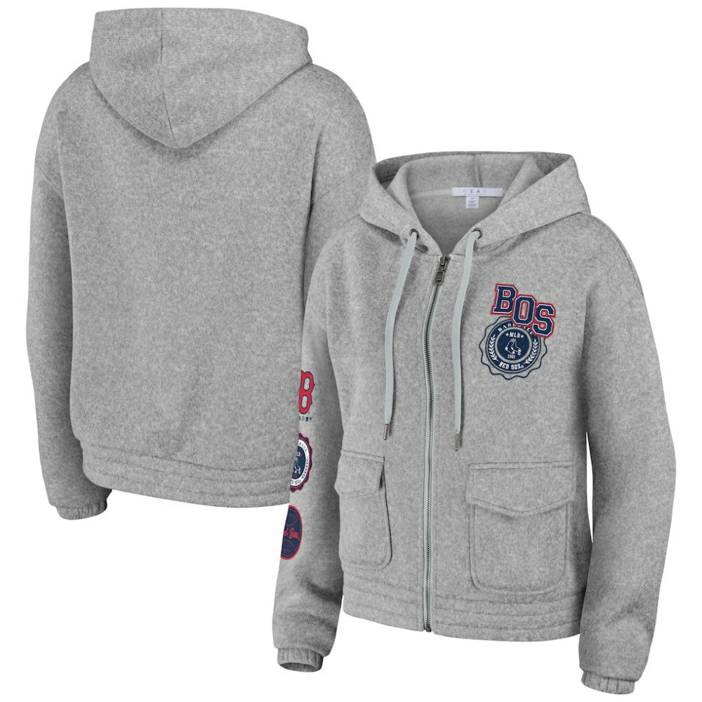 Boston Red Sox WEAR by Erin Andrews Women's Full-Zip Hoodie | MLB On Sale