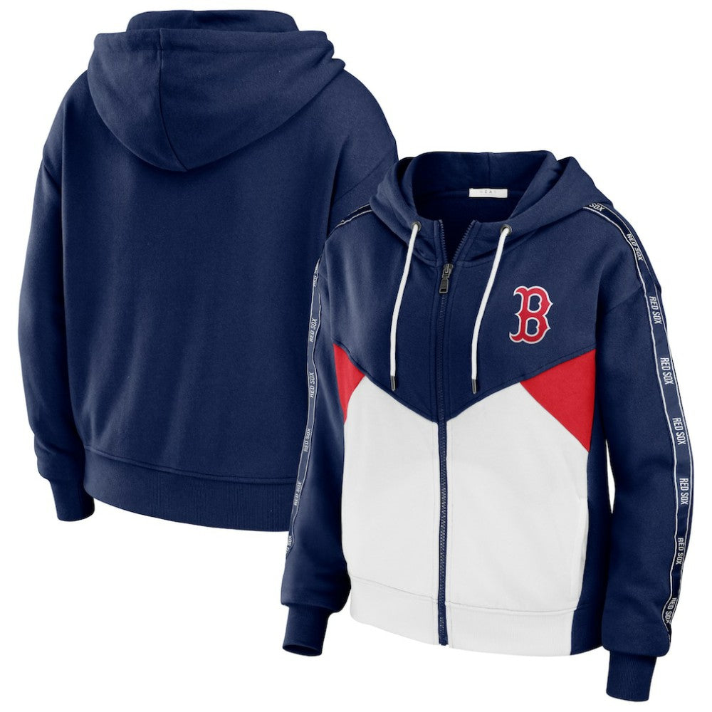 Boston Red Sox WEAR by Erin Andrews Women's  Color Block Full-Zip Hoodie | MLB Shop