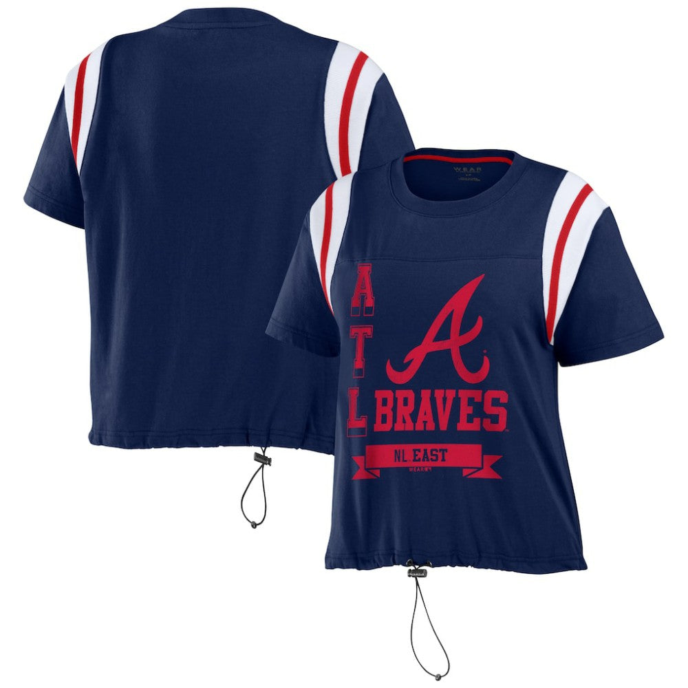 Atlanta Braves WEAR by Erin Andrews Women's Cinched Colorblock T-Shirt | MLB US