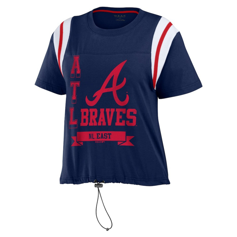 Atlanta Braves WEAR by Erin Andrews Women's Cinched Colorblock T-Shirt | MLB US