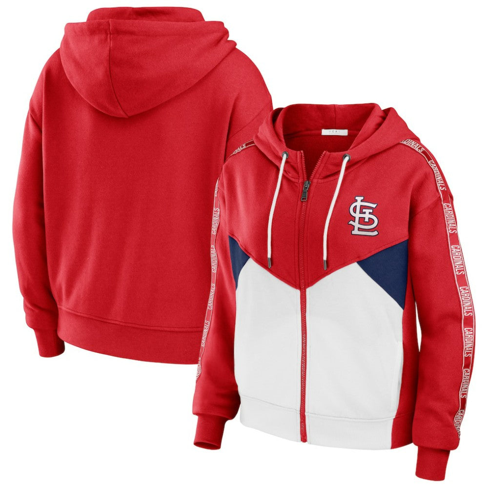 St. Louis Cardinals WEAR by Erin Andrews Women's  Color Block Full-Zip Hoodie | MLB Online