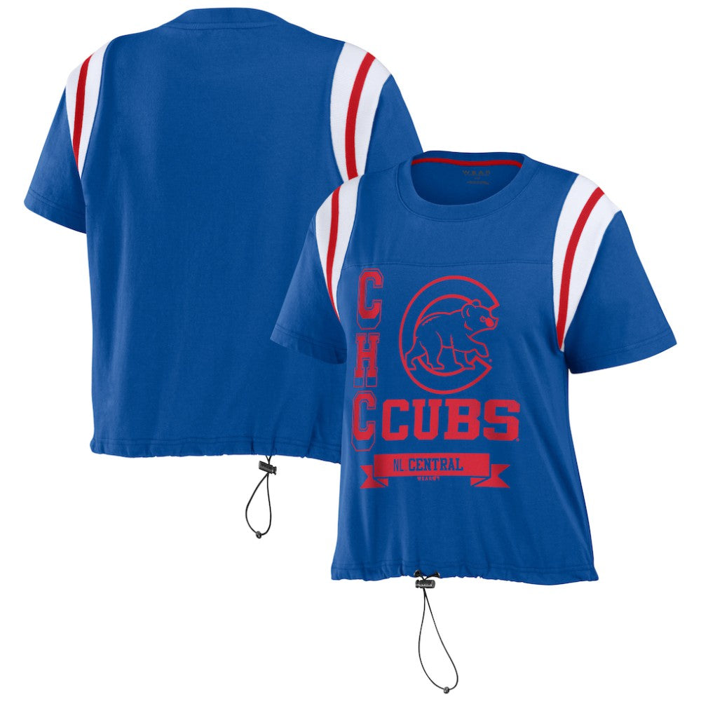 Chicago Cubs WEAR by Erin Andrews Women's Cinched Colorblock T-Shirt | MLB Discount