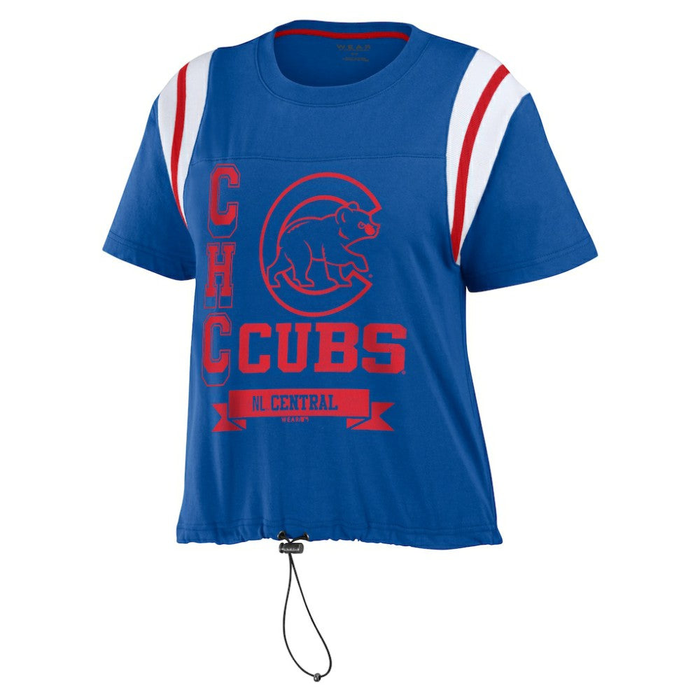 Chicago Cubs WEAR by Erin Andrews Women's Cinched Colorblock T-Shirt | MLB Discount