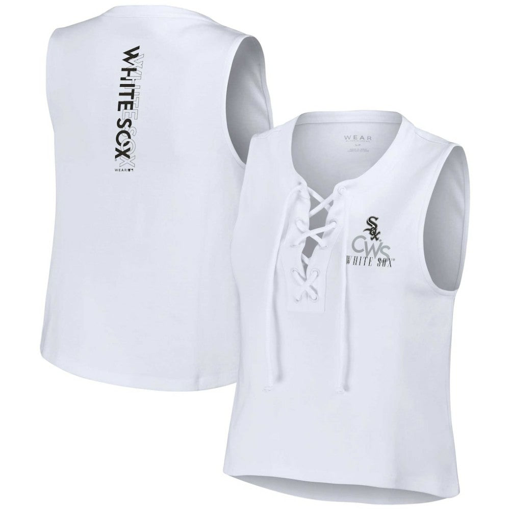 Chicago White Sox WEAR by Erin Andrews Women's Lace-Up Tank Top | MLB New