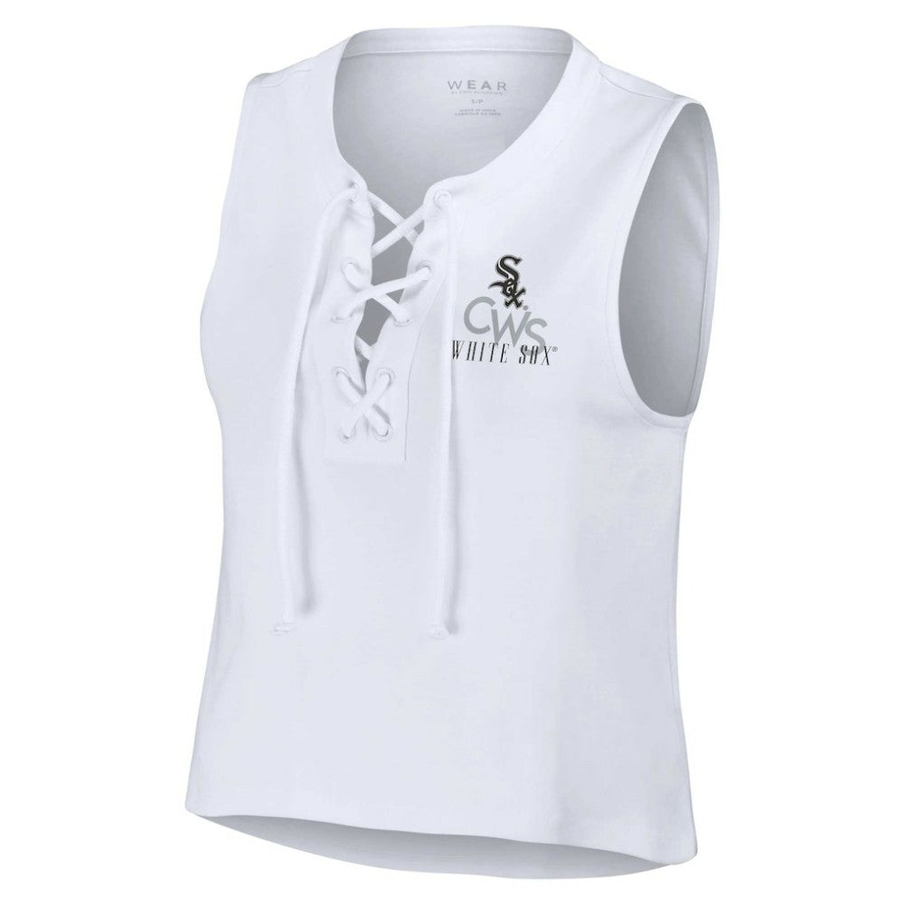 Chicago White Sox WEAR by Erin Andrews Women's Lace-Up Tank Top | MLB New