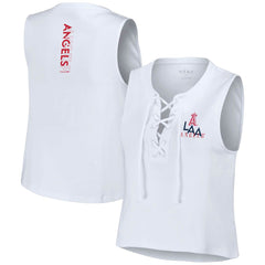 Los Angeles Angels WEAR by Erin Andrews Women's Lace-Up Tank Top | MLB For sale