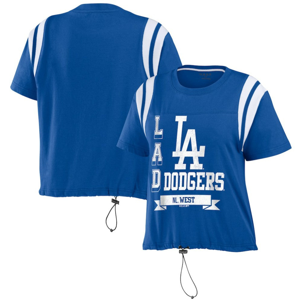 Los Angeles Dodgers WEAR by Erin Andrews Women's Cinched Colorblock T-Shirt | MLB Shop