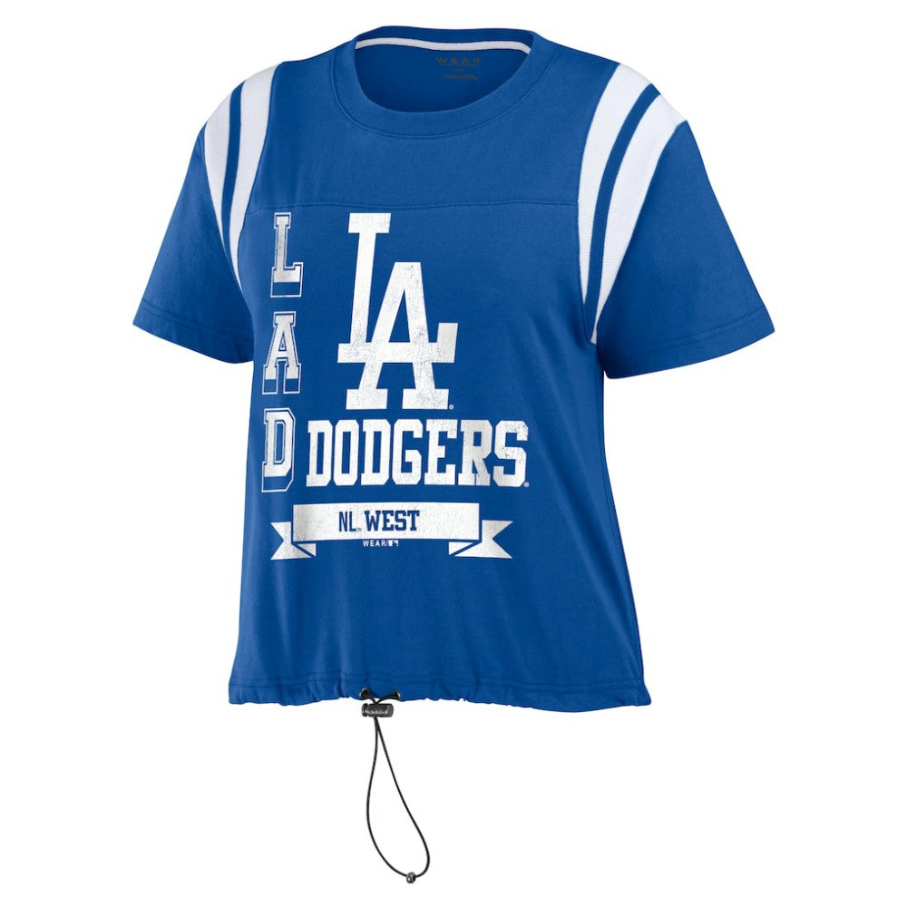 Los Angeles Dodgers WEAR by Erin Andrews Women's Cinched Colorblock T-Shirt | MLB Shop