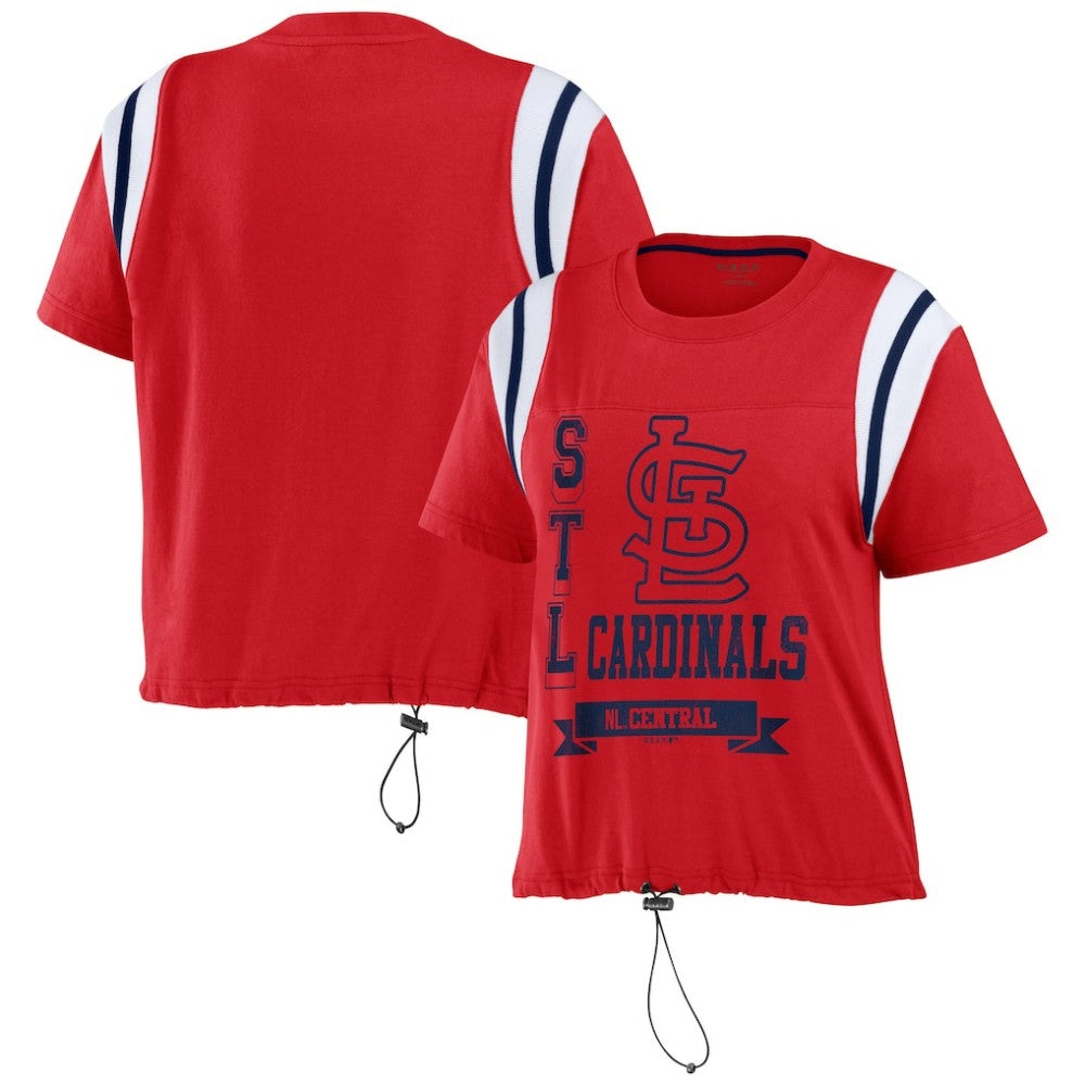 St. Louis Cardinals WEAR by Erin Andrews Women's Cinched Colorblock T-Shirt | MLB New