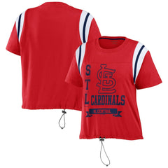 St. Louis Cardinals WEAR by Erin Andrews Women's Cinched Colorblock T-Shirt | MLB New
