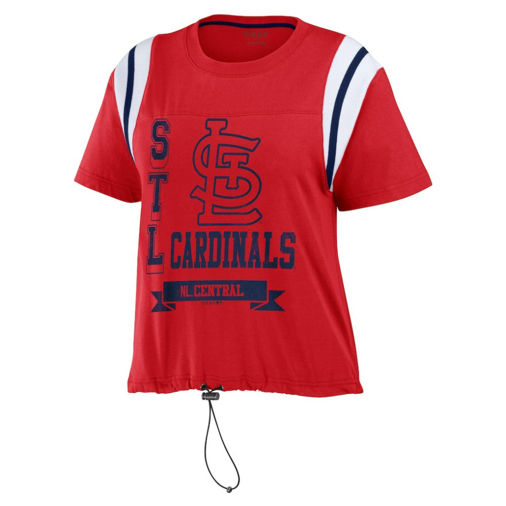 St. Louis Cardinals WEAR by Erin Andrews Women's Cinched Colorblock T-Shirt | MLB New