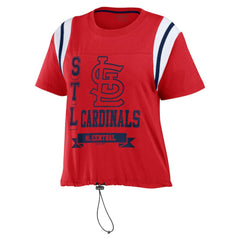 St. Louis Cardinals WEAR by Erin Andrews Women's Cinched Colorblock T-Shirt | MLB New