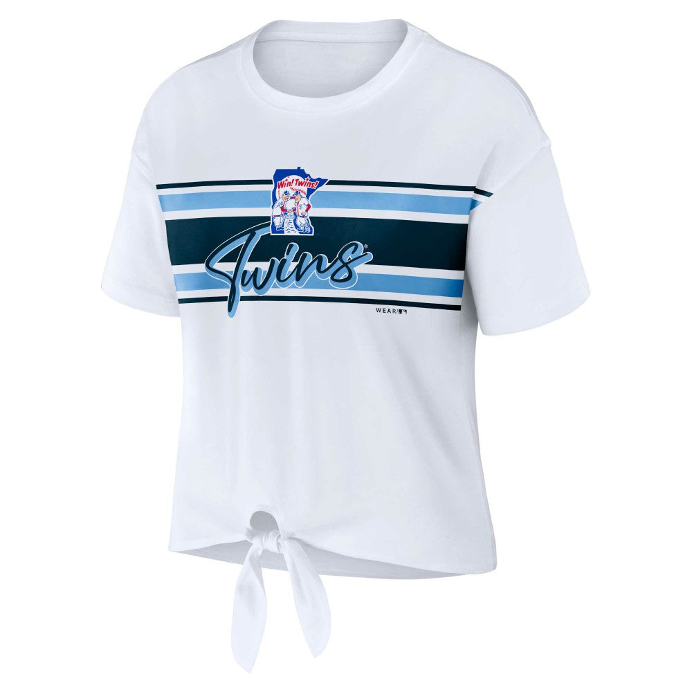 Minnesota Twins WEAR by Erin Andrews Women's Front Tie T-Shirt | MLB New