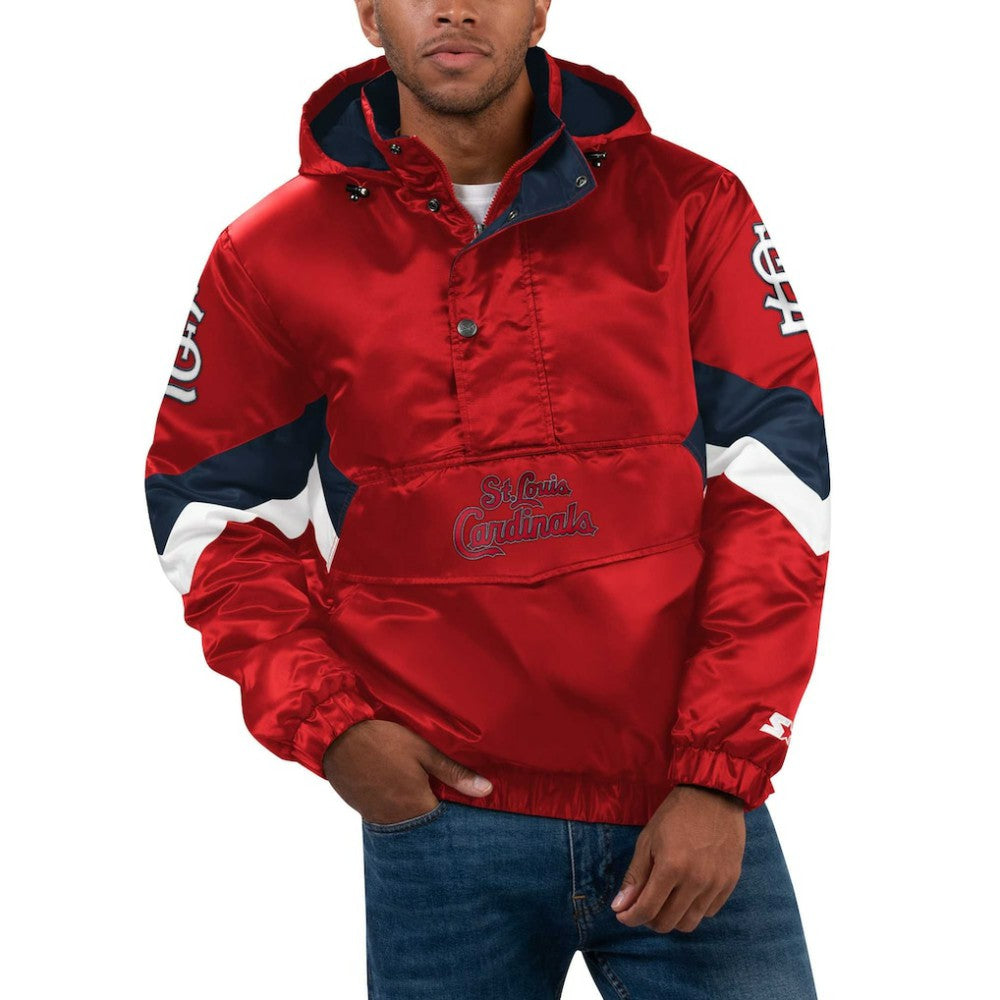 St. Louis Cardinals Starter Force Play II Half-Zip Hooded Jacket | MLB Online
