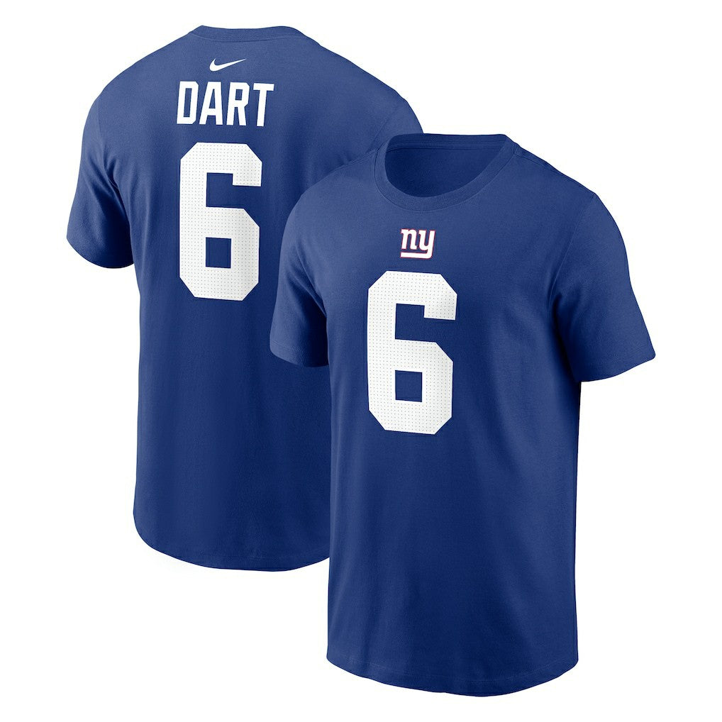 New York Giants Nike Jaxson Dart  Name & Number T-Shirt