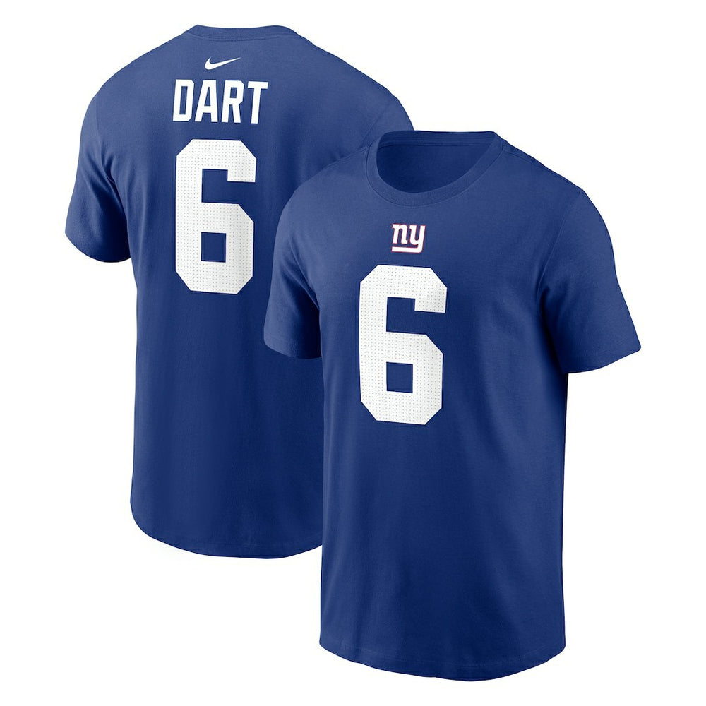 New York Giants Nike Jaxson Dart  Name & Number T-Shirt