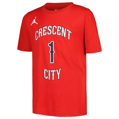 Zion Williamson New Orleans Pelicans Jordan Brand Youth Name & Number Statement T-Shirt New