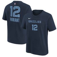Ja Morant Memphis Grizzlies Youth Icon Name & Number T-Shirt On Sale