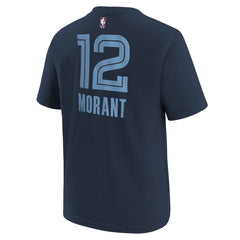 Ja Morant Memphis Grizzlies Youth Icon Name & Number T-Shirt On Sale