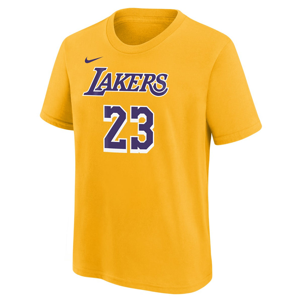LeBron James Los Angeles Lakers Youth Icon Name & Number T-Shirt New