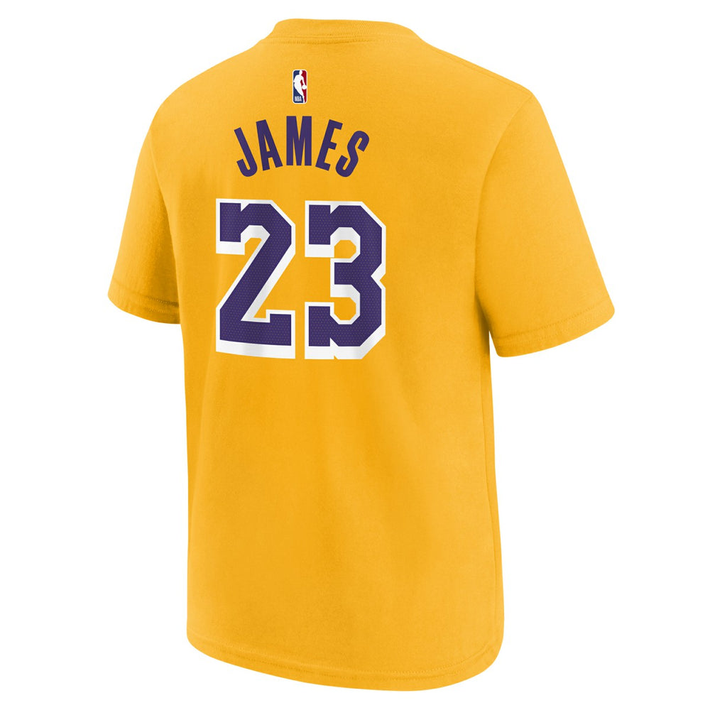 LeBron James Los Angeles Lakers Youth Icon Name & Number T-Shirt New