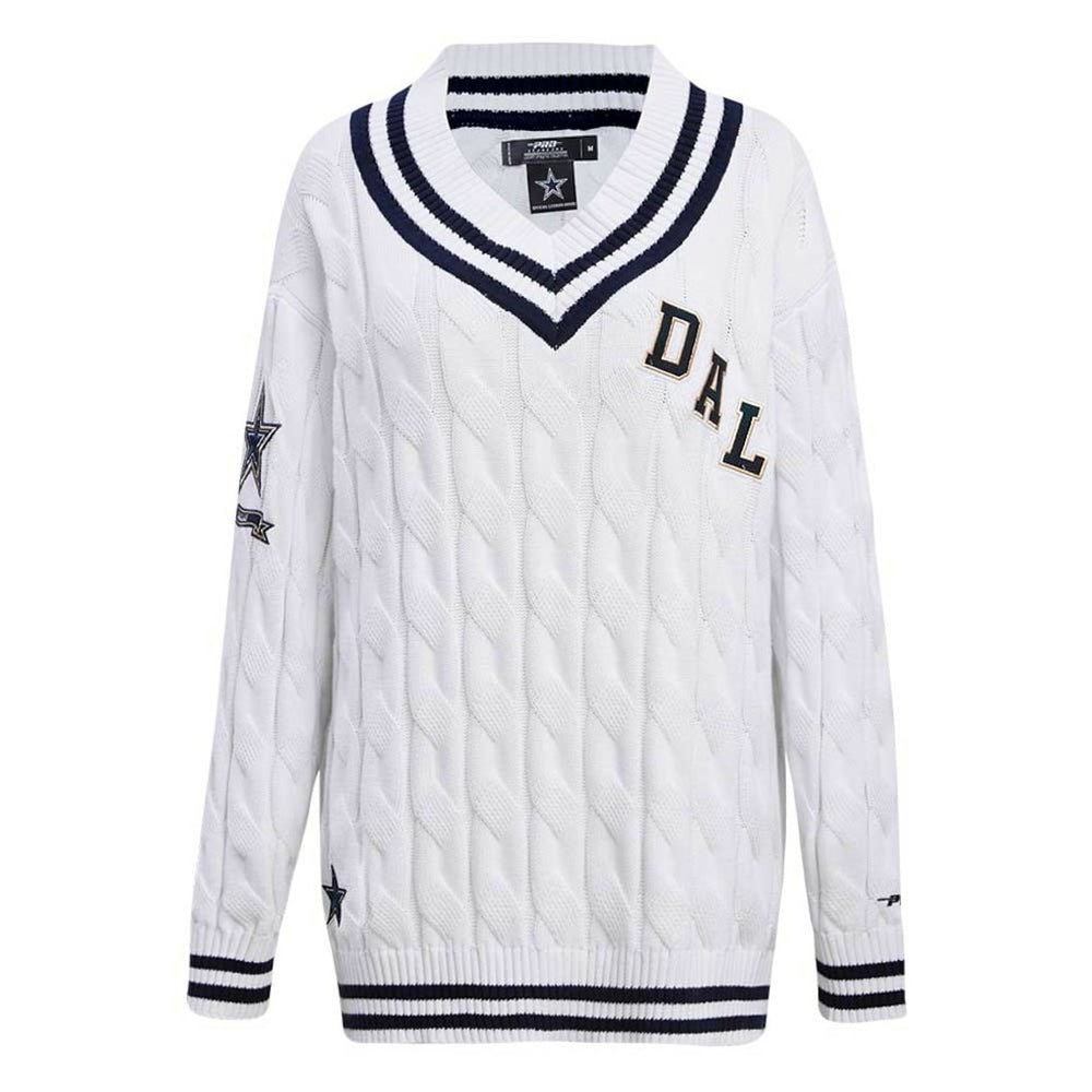 Dallas Cowboys  Pro Standard Women's Prep V-Neck Pullover Sweater
