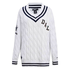 Dallas Cowboys  Pro Standard Women's Prep V-Neck Pullover Sweater