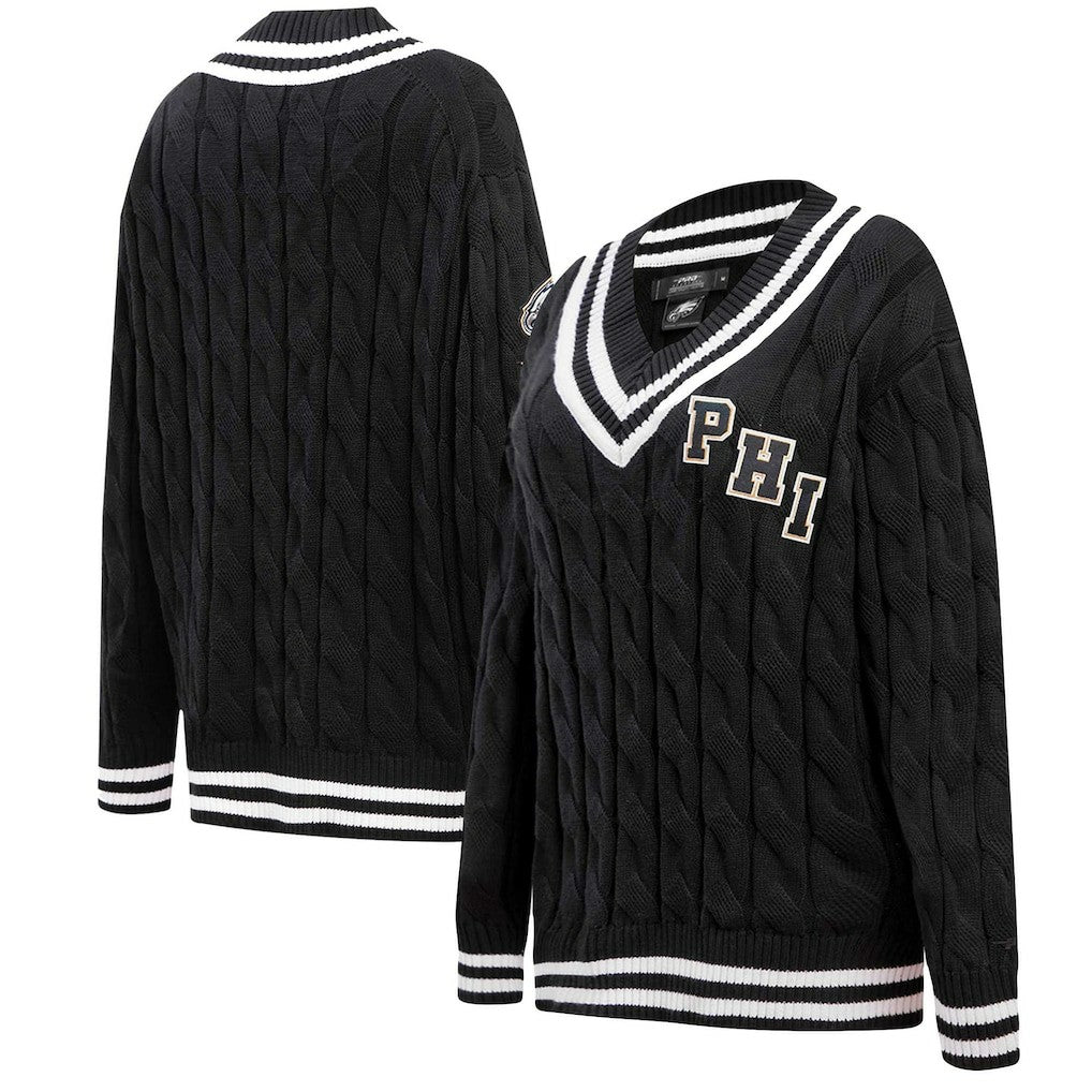 Philadelphia Eagles  Pro Standard Women's Prep V-Neck Pullover Sweater
