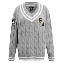 Green Bay Packers  Pro Standard Women's Prep V-Neck Pullover Sweater
