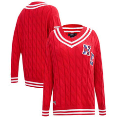New England Patriots  Pro Standard Women's Prep V-Neck Pullover Sweater