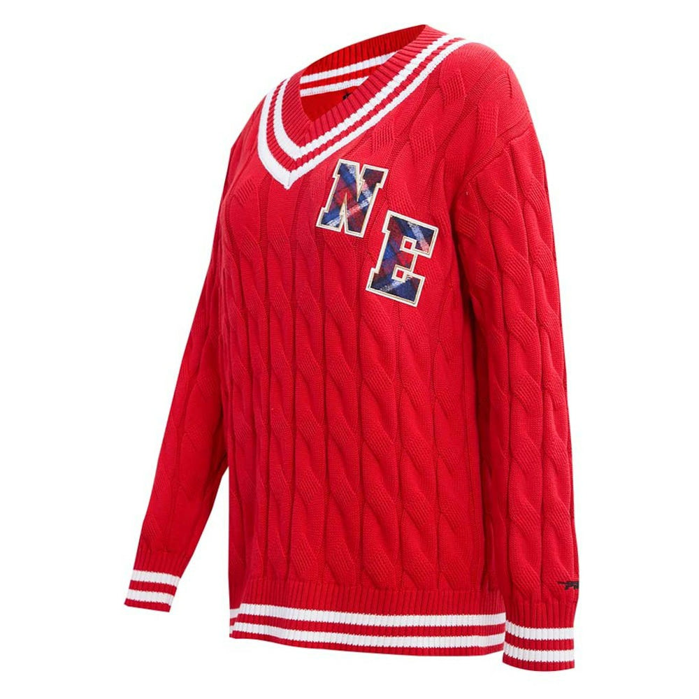 New England Patriots  Pro Standard Women's Prep V-Neck Pullover Sweater