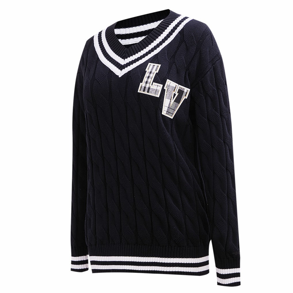 Las Vegas Raiders  Pro Standard Women's Prep V-Neck Pullover Sweater