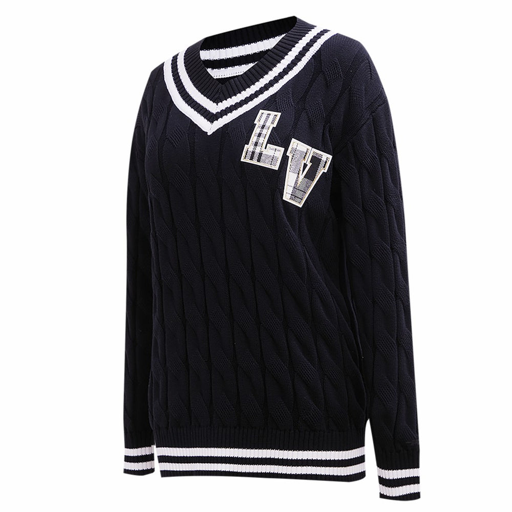 Las Vegas Raiders  Pro Standard Women's Prep V-Neck Pullover Sweater
