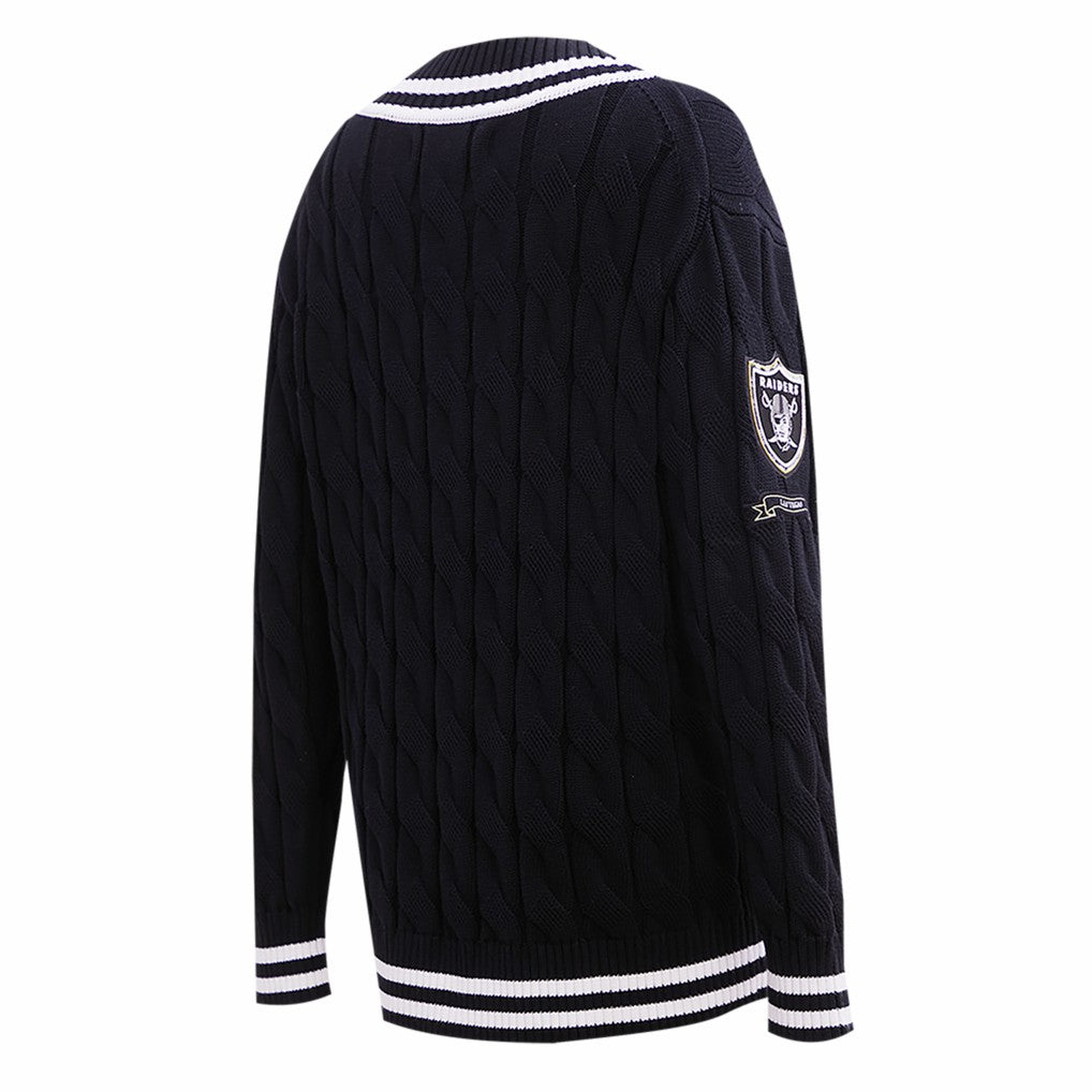 Las Vegas Raiders  Pro Standard Women's Prep V-Neck Pullover Sweater